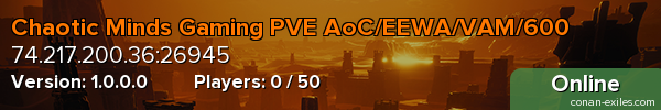 Chaotic Minds Gaming PVE AoC/EEWA/VAM/600