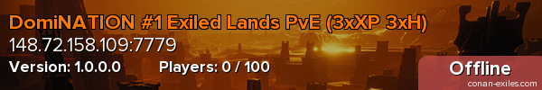 DomiNATION #1 Exiled Lands PvE (3xXP 3xH)