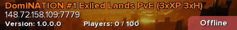 DomiNATION #1 Exiled Lands PvE (3xXP 3xH)