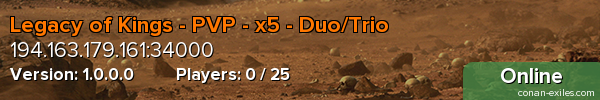Legacy of Kings - PVP - x5 - Duo/Trio
